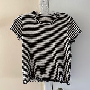 Madewell Black and White Striped Short Sleeve Tee